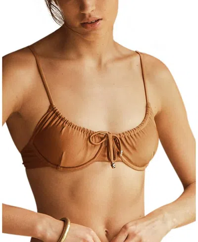 AUR OCEA AUR OCEA CAMMELLO GATHERED BIKINI TOP