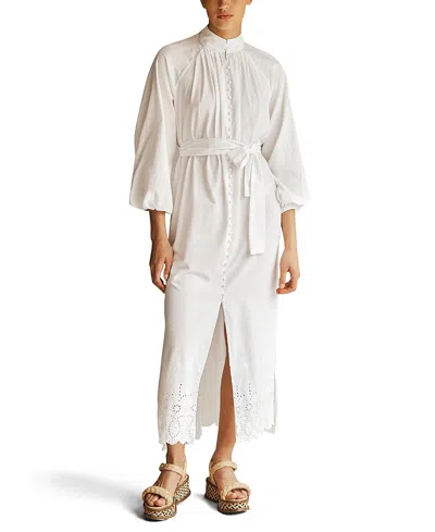 AUR OCEA AUR OCEA CRU LACE CUT-OUT BILLOW SLEEVE RESORT MAXI DRESS