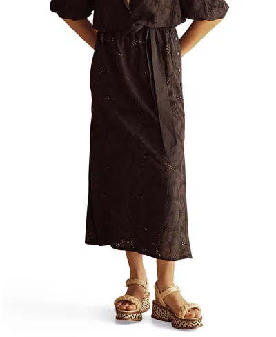 AUR OCEA AUR OCEA RICAMO SIDE BUTTON SKIRT