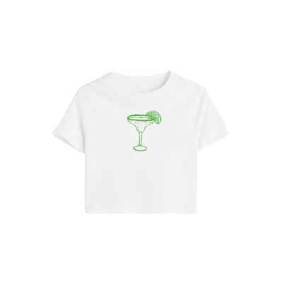 AURA & CO WOMEN'S GREEN / WHITE MARG BABY TEE GREEN