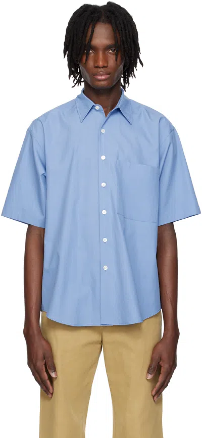 AURALEE BLUE WASHED FINX TWILL SHIRT
