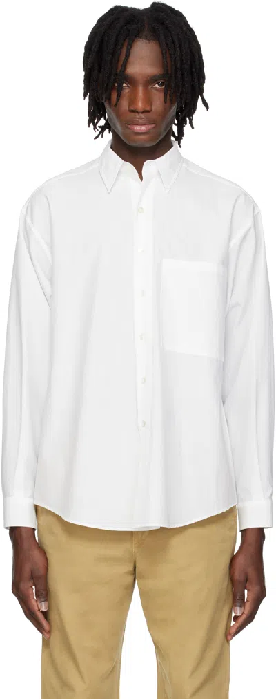 AURALEE WHITE WASHED FINX TWILL BIG SHIRT