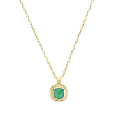 AUREE JEWELLERY WOMEN'S CALIFORNIA CUSHION GREEN ONYX NECKLACE