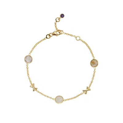 AUREE JEWELLERY WOMEN'S GOLD MIRAMAR GOOD HEALTH GEMSTONE BRACELET