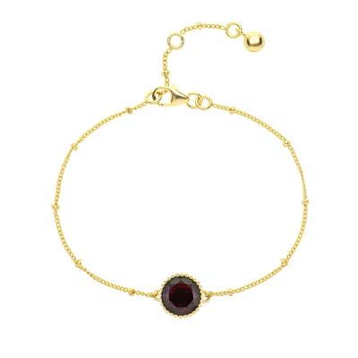 AUREE JEWELLERY WOMEN'S GOLD / RED BARCELONA JANUARY BIRTHSTONE BRACELET - GOLD, RED