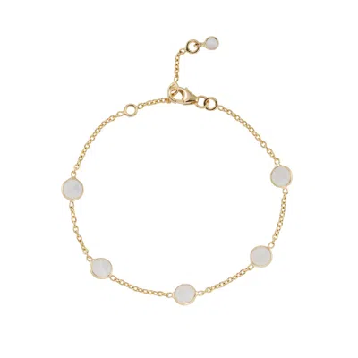 AUREE JEWELLERY WOMEN'S GOLD / WHITE ANTIBES MOONSTONE & GOLD VERMEIL BRACELET