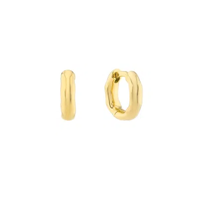 AUREE JEWELLERY WOMEN'S SILVER ORBA GOLD VERMEIL HUGGIE HOOP EARRINGS