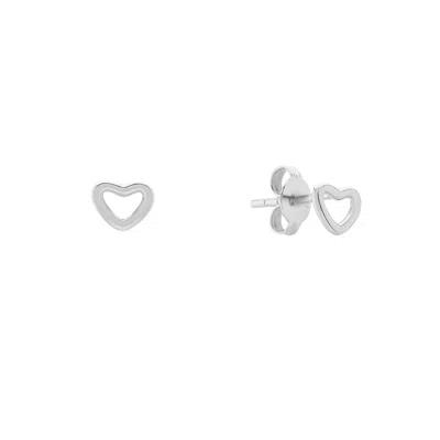 AUREE JEWELLERY WOMEN'S VERONA MINI STERLING SILVER LOVE HEART STUD EARRINGS