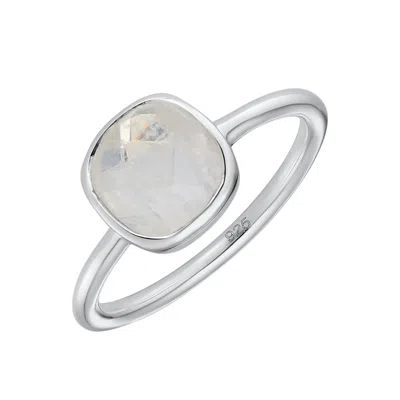 AUREE JEWELLERY WOMEN'S WHITE MONDELLO MOONSTONE STERLING SILVER RING