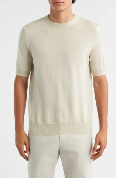 AURÉLIEN AURÉLIEN CASHWOOL® SHORT SLEEVE CREWNECK SWEATER