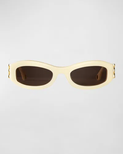 AUREUM COLLECTIVE COMO TWISTED ACETATE OVAL SUNGLASSES