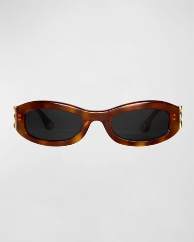 AUREUM COLLECTIVE COMO TWISTED ACETATE OVAL SUNGLASSES