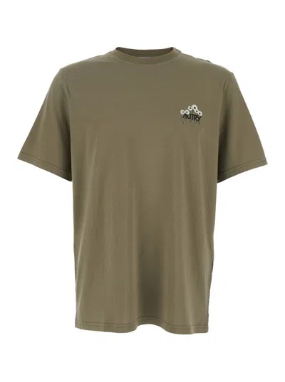 AUTRY GREEN T-SHIRT WITH LOGO ON THE FRONT AND MAXI LOGO ON THE BACK