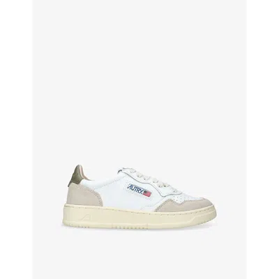 AUTRY WOMENS TAN COMB MEDALIST BI-COLOUR LEATHER LOW-TOP TRAINERS EUR 35 / 2 UK