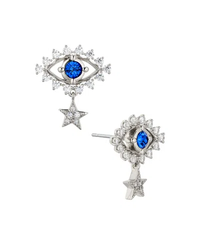 AVA NADRI AVA NADRI CUBIC ZIRCONIA AND CRYSTAL STONE EVIL EYE EARRINGS