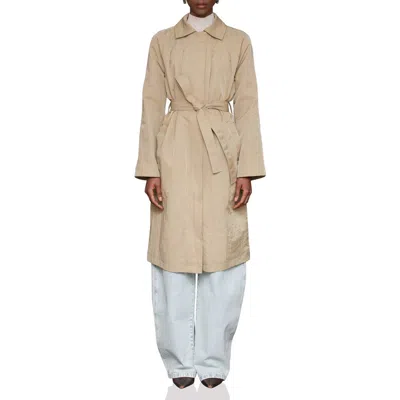 AVEC LES FILLES AVEC LES FILLES NYLON PLEATED RAIN TRENCH COAT