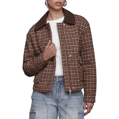 AVEC LES FILLES AVEC LES FILLES OVERSIZE TWEED BOMBER JACKET
