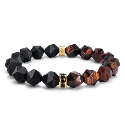AWNL WOMEN'S BLACK / RED ONYX & RED TIGER EYE BRACELET