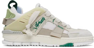 AXEL ARIGATO BEIGE & GREEN AREA PATCHWORK SNEAKERS
