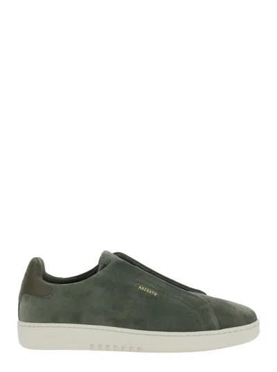 AXEL ARIGATO AXEL ARIGATO MEN 'DICE' GREEN LOW TOP LACELESS SNEAKERS WITH LOGO LETTERING ON THE SIDE IN SUEDE MAN