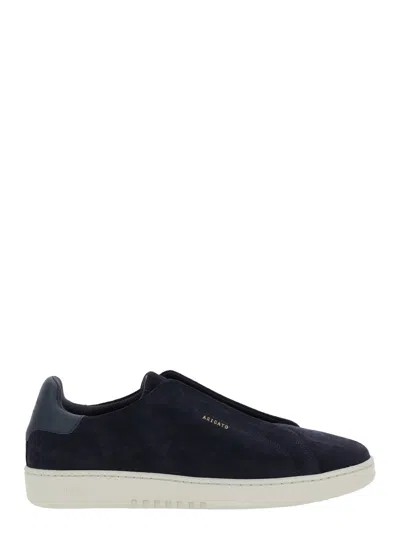 AXEL ARIGATO AXEL ARIGATO MEN 'DICE' BLUE LOW TOP LACELESS SNEAKERS WITH LOGO LETTERING ON THE SIDE IN SUEDE MAN