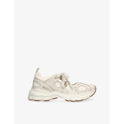 AXEL ARIGATO WOMENS BEIGE COMB MARATHON BALLET LACE-UP LEATHER TRAINERS EUR 37 / 4 UK