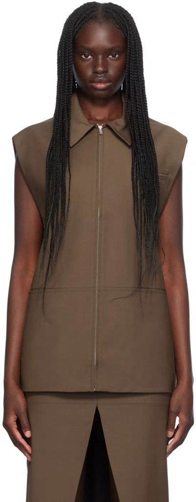 AYA MUSE BROWN CASTOR VEST