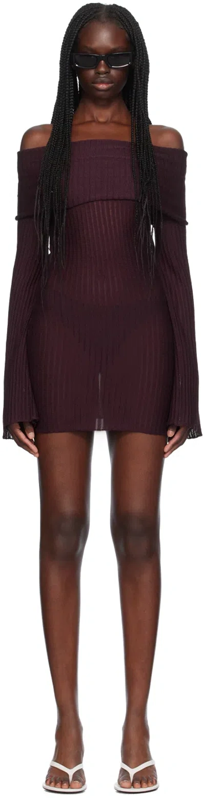 AYA MUSE BURGUNDY SAVA MINIDRESS