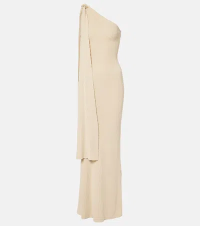 AYA MUSE DARA ONE-SHOULDER DRAPED MAXI DRESS