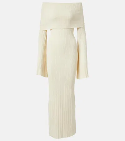 AYA MUSE OFF-SHOULDER LINEN-BLEND MAXI DRESS