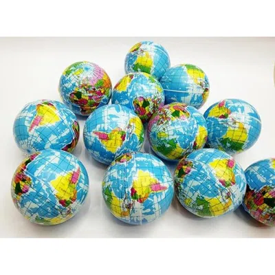 AZ TRADING & IMPORT MINI PLANET EARTH SOFT FOAM STRESS BALLS - 24 BALLS PER BOX