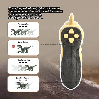 AZ TRADING RC DINO VELOCIRAPTOR WALKING DINOSAUR TOY WITH LIGHT & SOUNDS GREEN