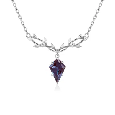 AZURA JEWELRY NEW YORK WOMEN'S SILVER ELVEN ENTWINE ALEXANDRITE NECKLACE WHITE GOLD VERMEIL