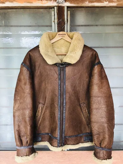 B 3 X BOMBER JACKET TYPE B-3 BOMBER SHEEPSKIN SHEARLING AVIATOR FLIGHT JACKET
