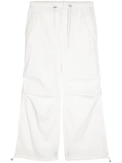 B+AB DRAWSTRING-FASTENING COTTON-BLEND TROUSERS