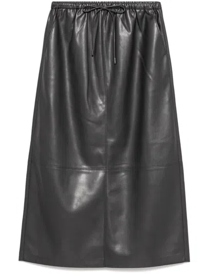 B+AB FAUX-LEATHER SKIRT