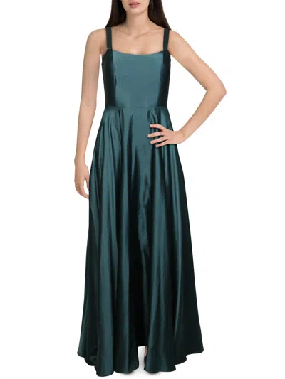 B DARLIN JUNIORS WOMENS SATIN SLEEVELESS EVENING DRESS