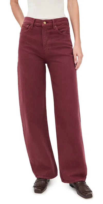B SIDES LEROY MID RELAXED BOW JEANS BURGUNDY OVERDYE