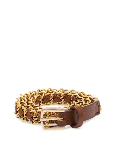 BA&SH BA & SH BROOKE LACED LEATHER & CHAIN BELT