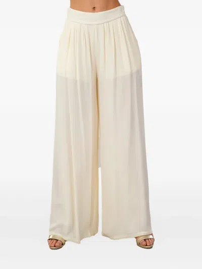BABYLONE PARIS PLEATED SEMI-SHEER TROUSERS