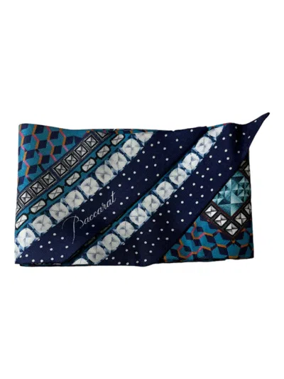 BACCARAT 2810794 LADIES LOUXOR TWILL SILK BLUE BAND SCARF