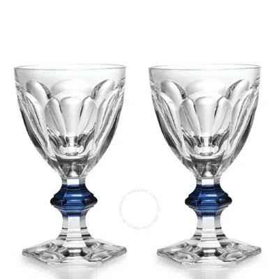BACCARAT BACCARAT HARCOURT 1841 SET OF 2 GLASSES WITH BLUE KNOB CRYSTAL GOBLET 2811102