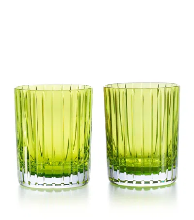 BACCARAT BACCARAT SET OF 2 LARGE HARMONIE MOSS TUMBLERS