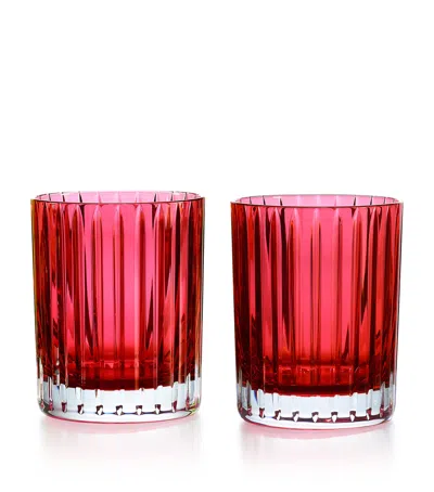 BACCARAT SET OF 2 LARGE HARMONIE RED TUMBLERS