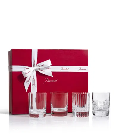 BACCARAT SET OF 4 COFFRET 4 ELEMENTS WHISKY TUMBLERS