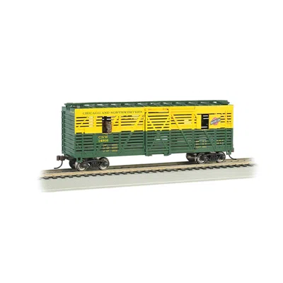 BACHMANN BACHMANN HO SCALE CHICAGO & NORTHWESTERN 40 FT. ANIMATED STOCK CAR WITH HORSES
