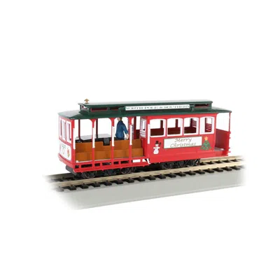 BACHMANN BACHMANN HO SCALE CHRISTMAS CABLE CAR MODEL TRAIN WITH MAN