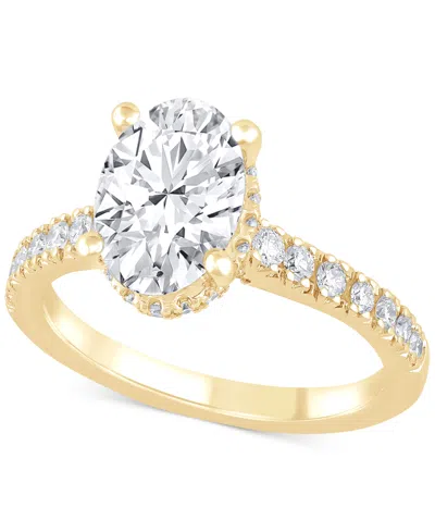 BADGLEY MISCHKA BADGLEY MISCHKA CERTIFIED LAB GROWN DIAMOND OVAL ENGAGEMENT RING (2-1/2 CT. T.W.) IN 14K GOLD