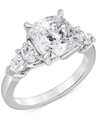 BADGLEY MISCHKA IGI CERTIFIED LAB GROWN DIAMOND CUSHION-CUT FIVE STONE ENGAGEMENT RING (3-3/4 CT. T.W.) IN 14K WHITE