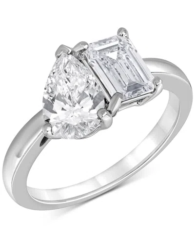 BADGLEY MISCHKA IGI CERTIFIED LAB GROWN DIAMOND TWO STONE RING (3 CT. T.W.) IN 14K WHITE, YELLOW OR ROSE GOLD